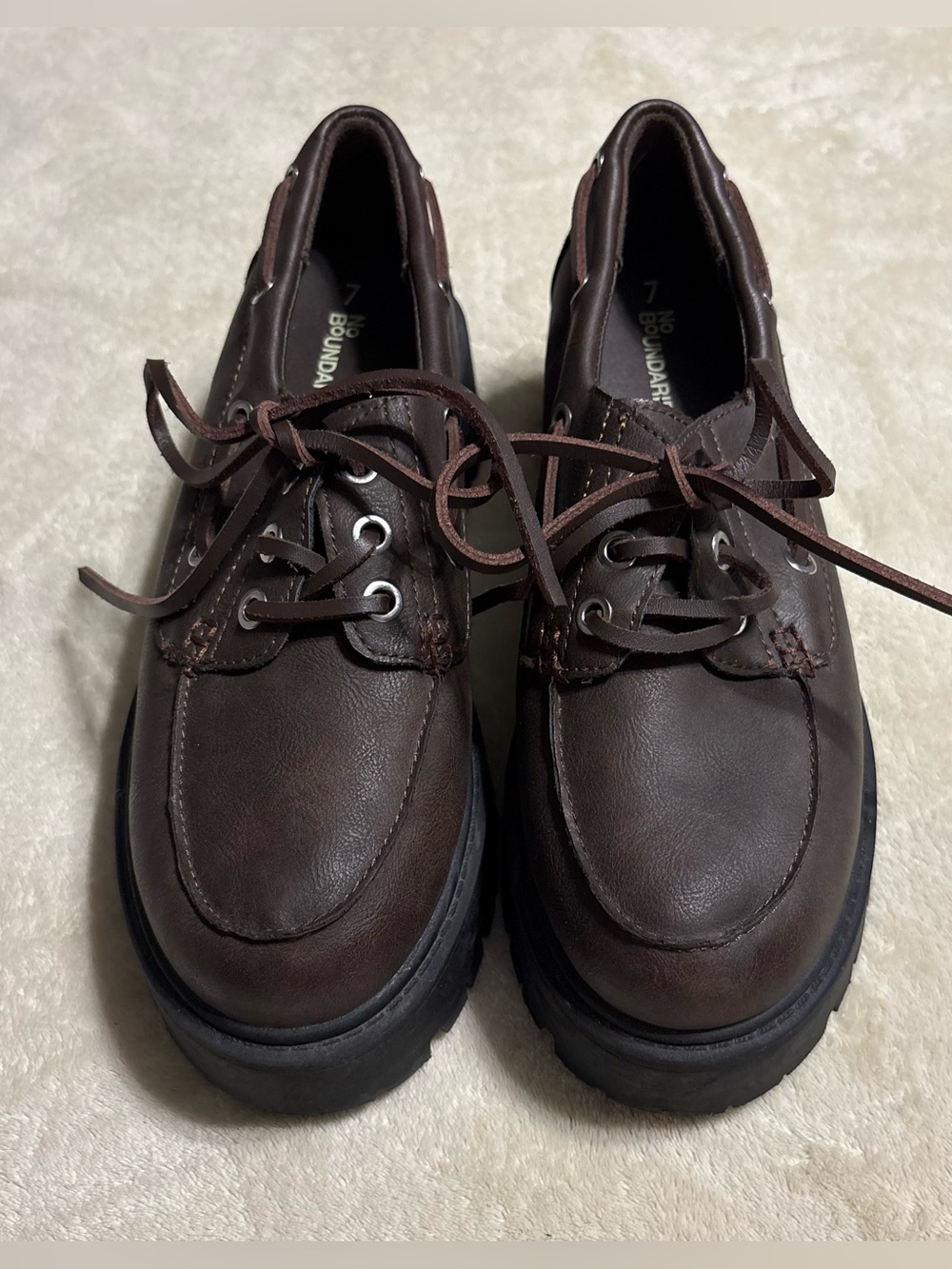 No Boundaries Women's Dark Brown Platform Lace-Up Shoes